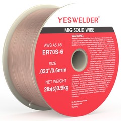 YESWELDER ER70S-6 MIG Solid Wire .023/.030/.035 2/10/44LB Carbon Steel Spool