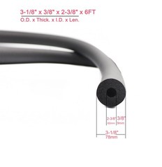Pipe Insulation Foam Tube (3/8″ x 2-3/8″ x 6FT), Black, Nitrile Rubber, Therm…