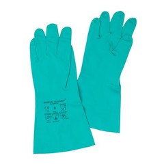 12 Pairs 11 Mil Green Chemical Resistant Diamond Textured Nitrile Gloves – Small
