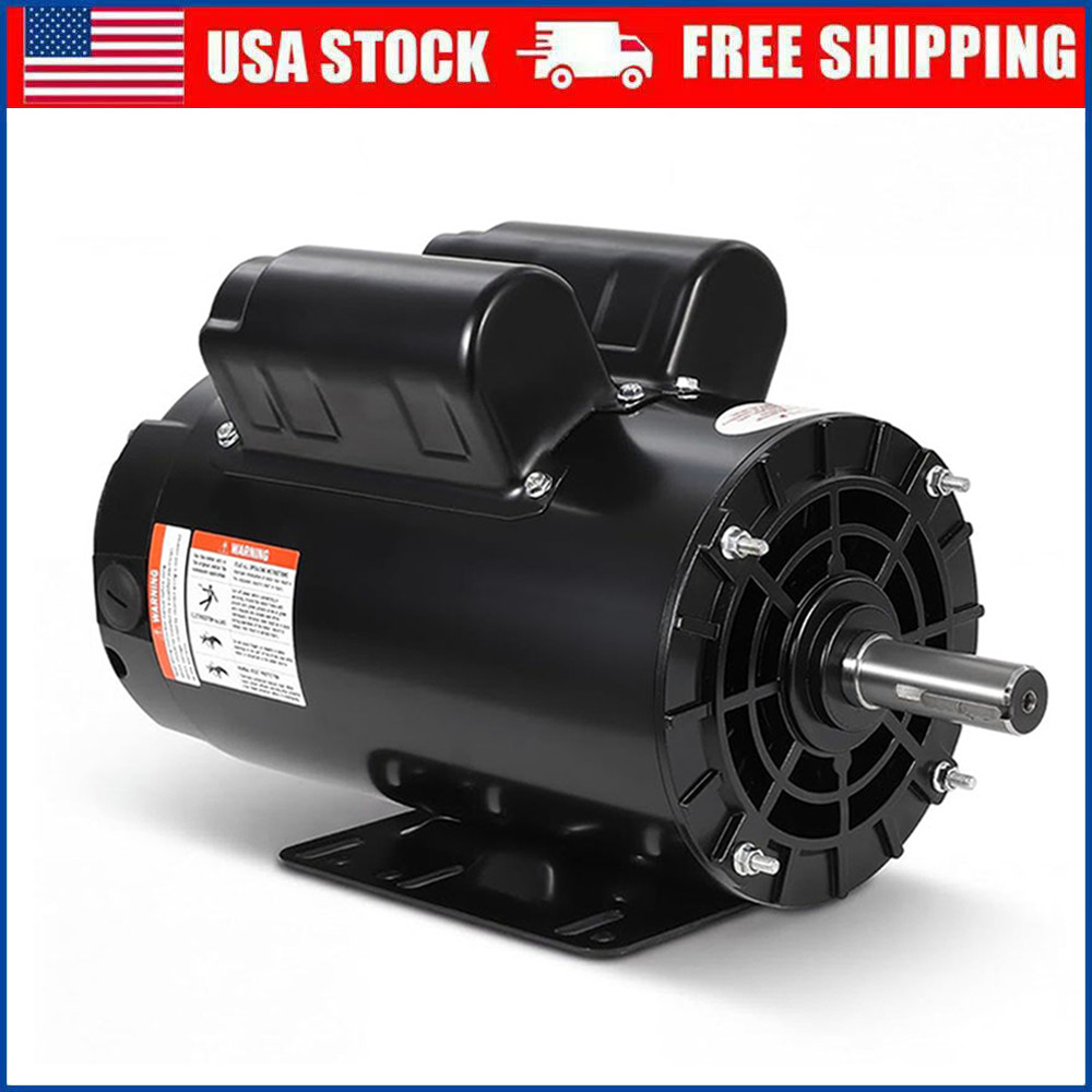 5HP SPL Air Compressor Electric Motor 230V 17.6Amps 3450 RPM 7/8” Keyed Shaft
