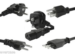 IEC 60320 C13 to BS 1363, CEE 7/7, SEV 1011, CET 23-50, NEMA 5-15P Power Cord