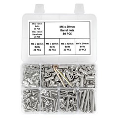 Xrfoiniu 100 Sets One Size, Sliver M6x15/20/30/40/50mm-100 Set