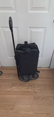 Foldable Rolling Utility Cart Grocery Trolley Telescoping Handle 2 Wheel Black