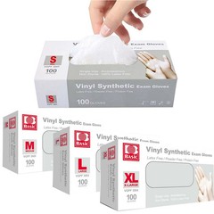 Disposable Vinyl Gloves, Latex Free Powder Free, Clear Food Safe Gloves S M L