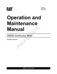 Caterpillar Cat CM230 Continuous Miner Operators Maintenance Manual Hydraulic