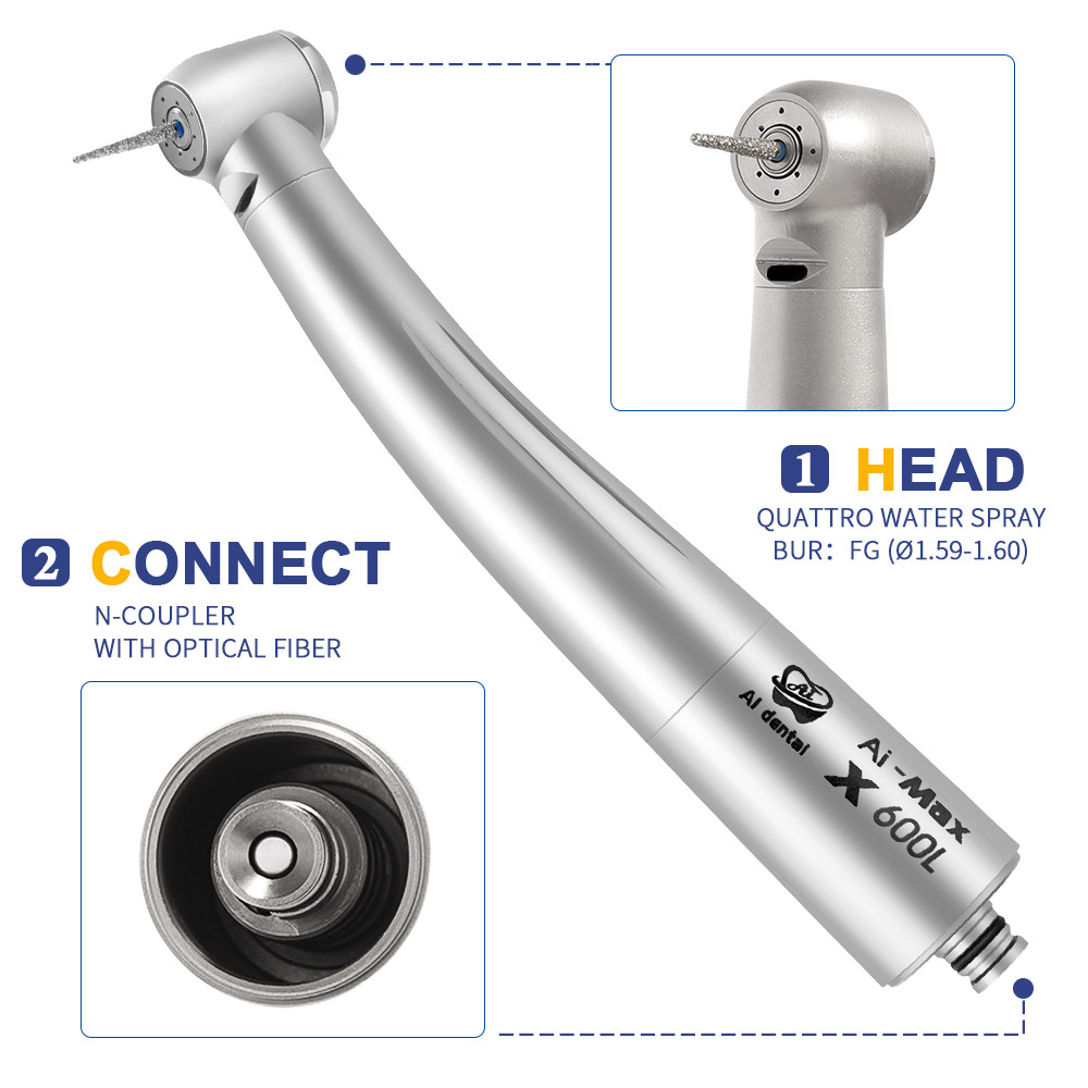 Dental unit optical led motor air turbine high speed handpiece Quattro Spray 6H