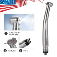 10*Dental PANA Max High Speed LED Handpieces NSK Type Internal Triple Spray Push