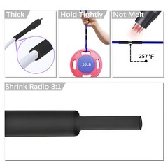 BLACK Heat Shrink Tubing Tube Dual Wall 3:1 Adhesive Glue Lined Waterproof