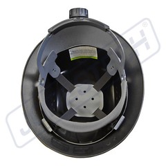 BLACK HARD HAT FULL BRIM JORESTECH 4 POINT RATCHET SUSPENSION CONSTRUCTION