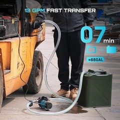 200W Fuel Transfer Pump Electric Diesel Kerosene Pump 12V 13GPM Nozzle Hoses