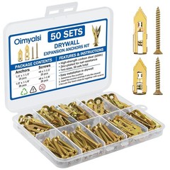 100 PCS Self Drilling Drywall Anchors with Screws – Heavy Duty Metal Expansion W