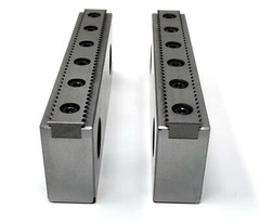 CNC Milling Steel Vise Hard Jaw, 6” Wide, Serrated W/ 0.100” Replaceable Teeth