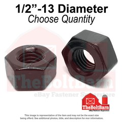 1/2″-13 Grade 2H Structural Heavy Hex Nuts Plain Coarse Thread (Pick Quantity)