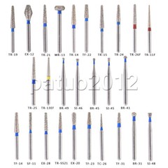 5Packs 50pcs Dental Diamond Burs Drill for NSK High Speed Handpiece 27 TYPES