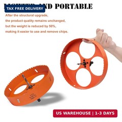 6-1/8 Inch Hole Saw with Arbor for Metal Wood Plastic, 6.1 in Bi-Metal Hole Cutt
