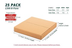 Wisaiboxl 7-inch 45 RPM Record Mailers (NOT for 12-inch LPs), 25 Pack, Brown