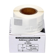 DYMO 30254 Clear Address Labels (1-1/8″ x 3-1/2″) – (2) Rolls of 130