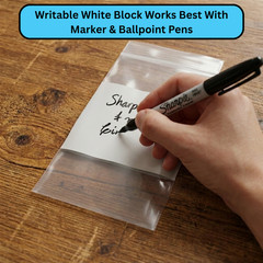 2 Mil Clear Reclosable Poly Bags with White Block Zipper 6″x 9″ Pack of 10000