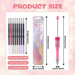 150 Pcs DIY Beadable Pen Kit Multicolor Bulk Ballpoint DIY Crafting Pens with…