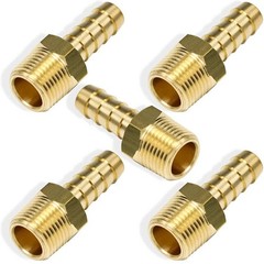5* Brass 3/8In Hose Barb to 3/8In Male NPT Hose Fitting,Water Fuel Air Metals