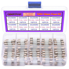 10 Values 100 Pcs 125V Christmas Light Fuses Kit 5X20Mm Fuse 0.5A, 1A, 2.5A, 3A,