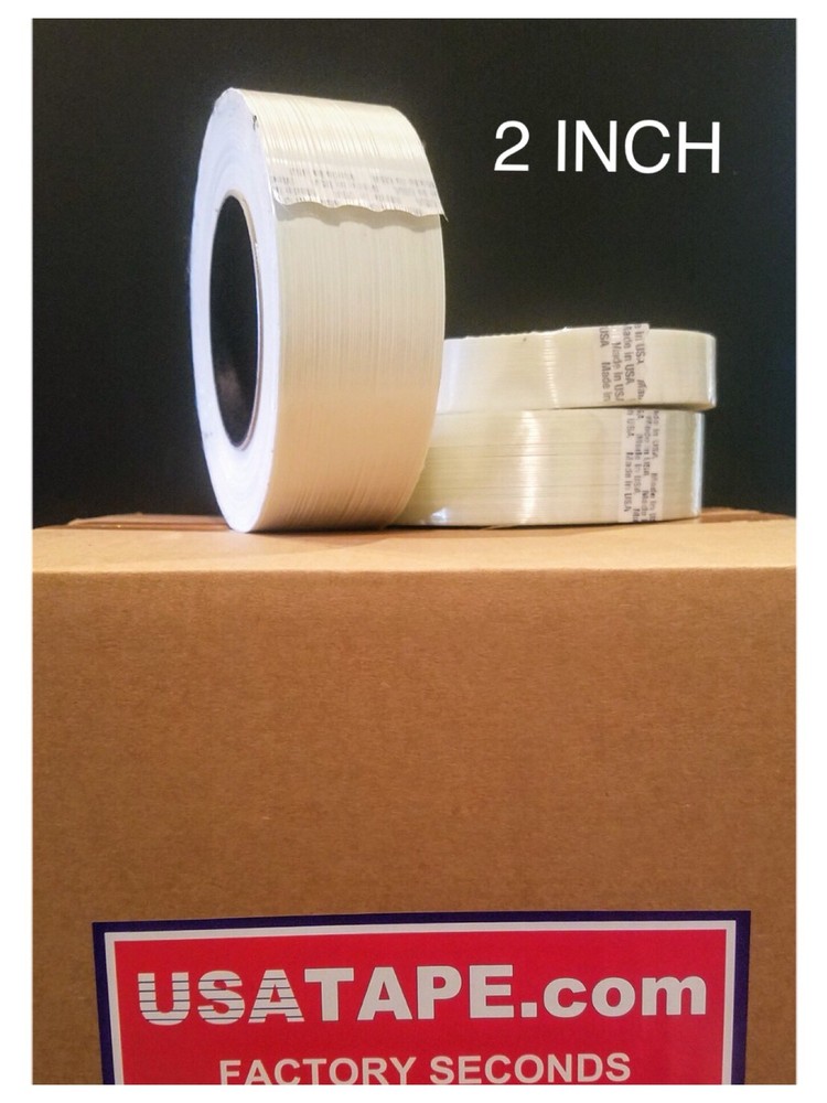 Lot Of 24 Rolls 2” INCH X 60 Filament Strapping Tape Factory Seconds Fiberglass