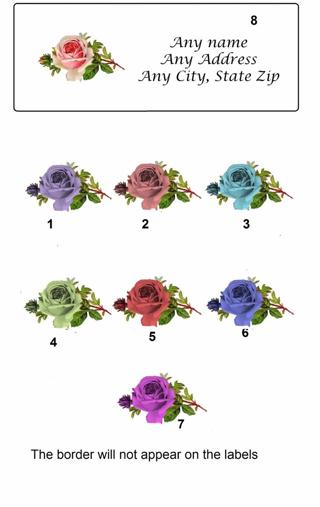 30 Personalized Return Address Labels Roses Buy 3 get 1 free (Ra2)