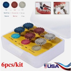6pcs/box Dental Composite Polishing Diamond System RA Disc 14mm Wheel Kit IN US
