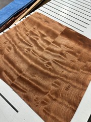 Pommele Sapele Raw Wood Veneer 7 sheets 20” x 10” 319T
