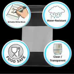 2 Mil Clear Reclosable Poly Bags with White Block Zipper 6″x 9″ Pack of 10000