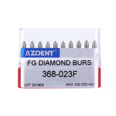 10Pcs Dental Diamond Burs FOOTBALL #368-023F FINE RED DEFEND Friction Grip