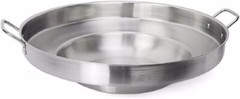 New 23″ Large Mexican Stainless Steel Style Wok Comal Cazo Griddle Fry Pan