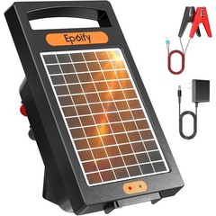Solar Powered Electric Fence Charger 24 Hour Continuous Operation 10 Mile Range