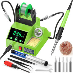 100W Digital Soldering Station Kit with Helping Hands, Temp Control & Tools