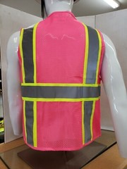 Two Tone High Visibility Pink Safety Vest Size Small – 5XL