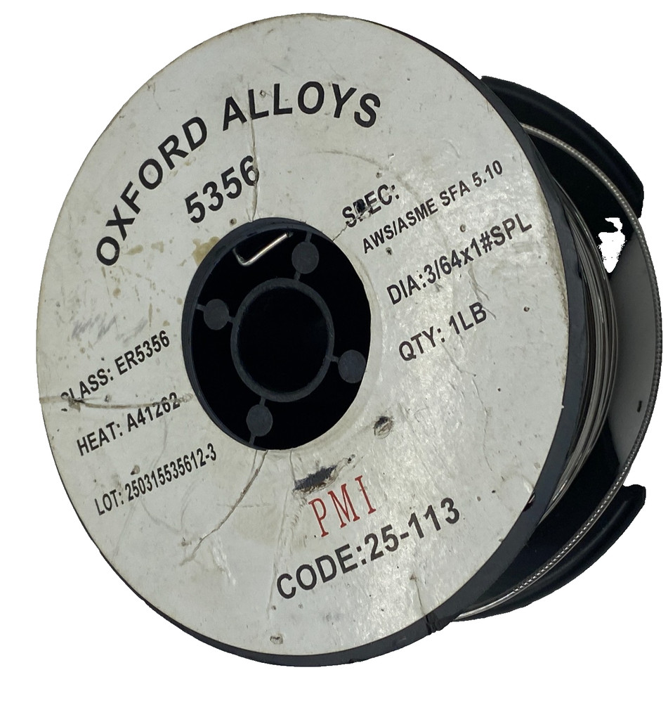 OXFORD ALLOYS 5356 ALUMINUM WELDING ALLOY 3/64 x 1″ SPL CLASS: ER5356