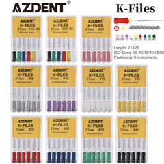 AZDENT Dental Endo Root Canal File K-FILES Stainless Steel Hand Use 21mm/25 mm