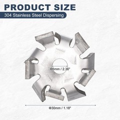 Dispersing Disc, 30mm / 1.18 ” 304 Stainless Steel Impeller with 6mm Shaft Hole