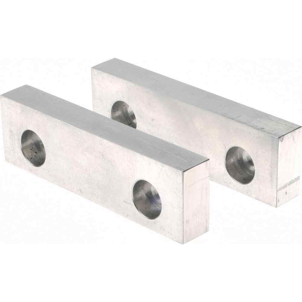 1 Pair Gibraltar Soft Aluminum Vise Jaws, Flat/No Step, for 4″ Vises