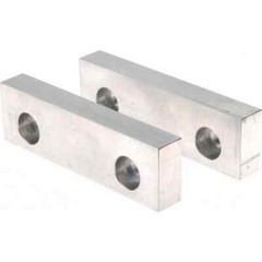 1 Pair Gibraltar Soft Aluminum Vise Jaws, Flat/No Step, for 4″ Vises