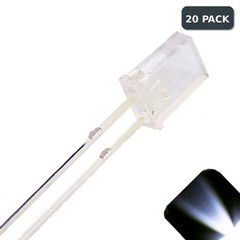 20 x 2x5x7mm Rectangle LEDs Cool Clear White LED Square x 2 5 7 – 7x5x2 mm