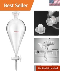 1000ml Separating Funnel with 24/29 Joints and PTFE Plug