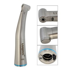 Dental Low Speed Contra Angle Handpiece 1:1 Fiber Optic Electric Quattro Spray