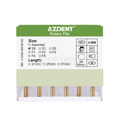 AZDENT Dental Endo Rotary Heat Activated File Gold Taper NITI 19/25mm Engine Use