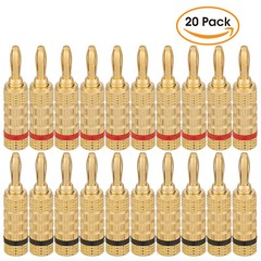 WGGE WG-3333 24k Gold Plated Speaker Banana Plugs-Closed Screw Type (10 Pairs)