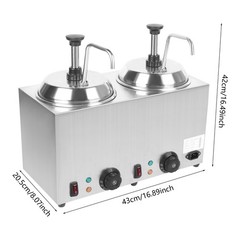 1600W 110V Hot Fudge Nacho Cheese Dispenser Sauce Caramel Melting Warmer Machine