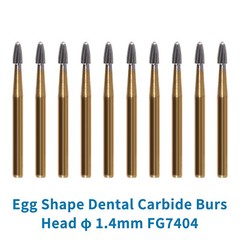 10Pcs Dental Tungsten Carbide Burs Trimming & Finishing Egg Football FG 7404 ns