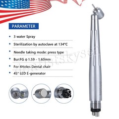 Dental High Speed LED E-generator Handpiece 45 Degree 4HOLES YC4