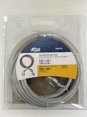 Wire Rope 5/16 in x 20 ft Galvanized Uncoated Steel Heavy Duty with Grab Hooks
