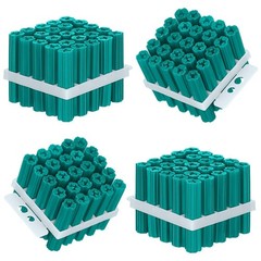 100 Pcs 1/4″ X 1-1/4″ Green Expanding Plastic Concrete Anchors for Secure Fixing